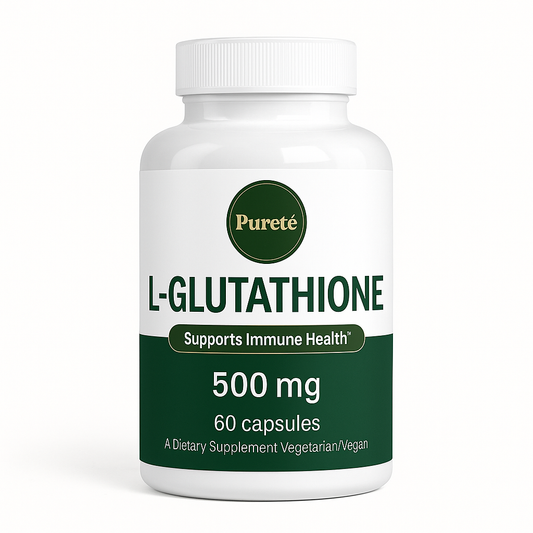 Pureté L-Glutathione – 500mg | Skin Glow + Immune Support (60 Vegan Capsules)